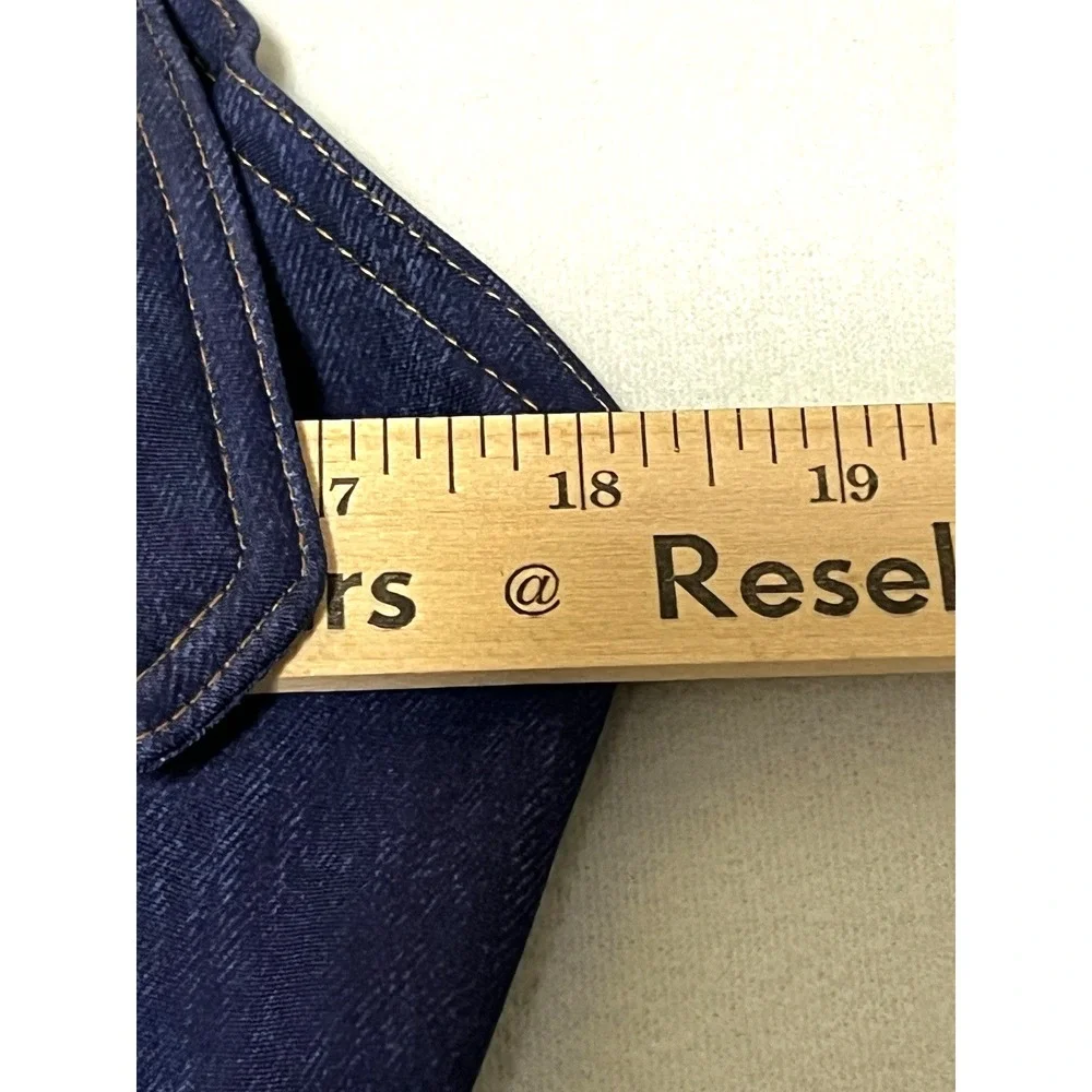 We Wore What Women's Sleeveless‎ Ski Suit Darkwash Denim Texture Size L
